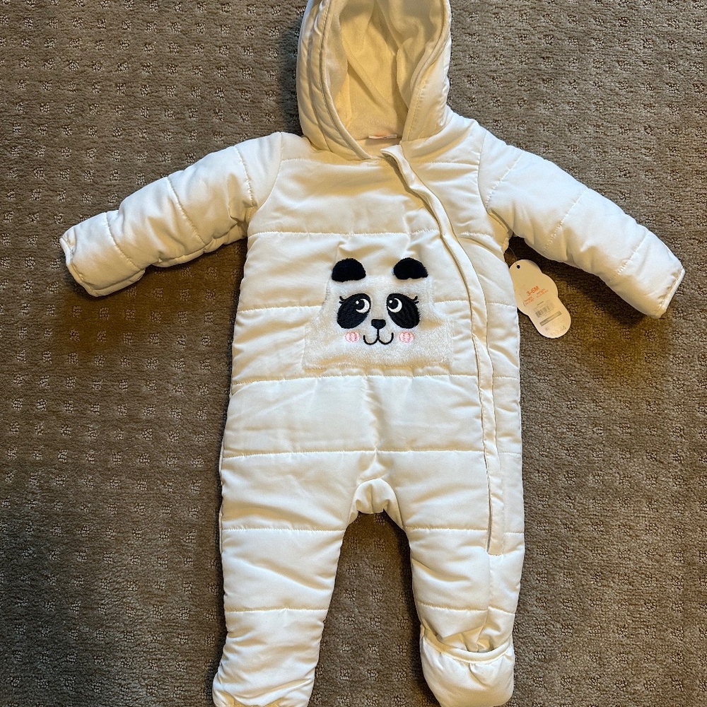 Wonder Nation white baby bunting with koala face pouch